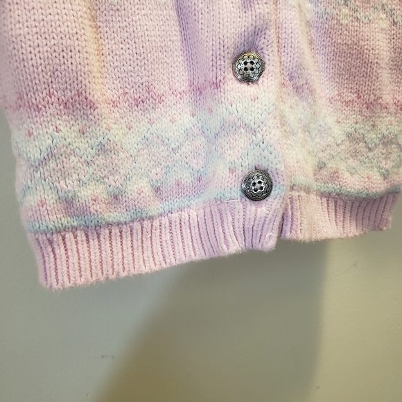 Baby Gap Pastel Fair Isle Button Up Sweater Pink - Picture 7 of 16